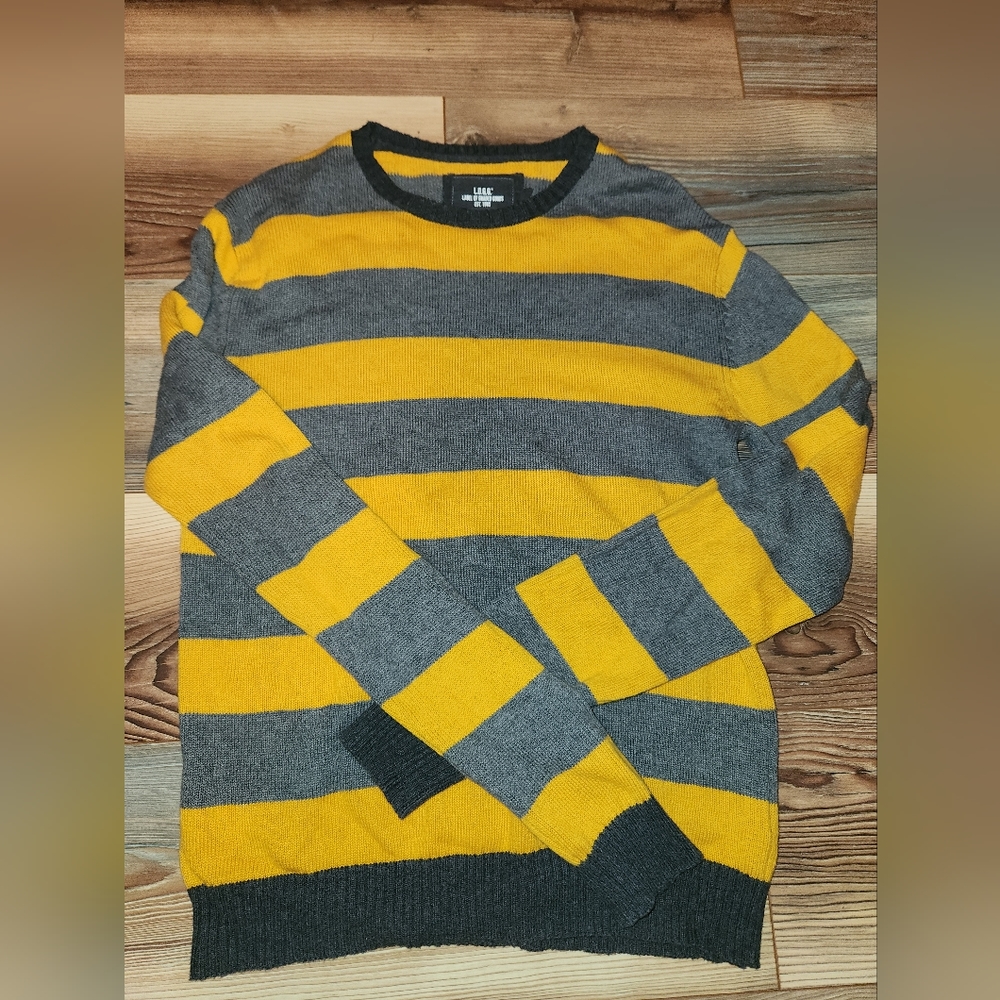 LOGG Men's Striped Sweater Size Med